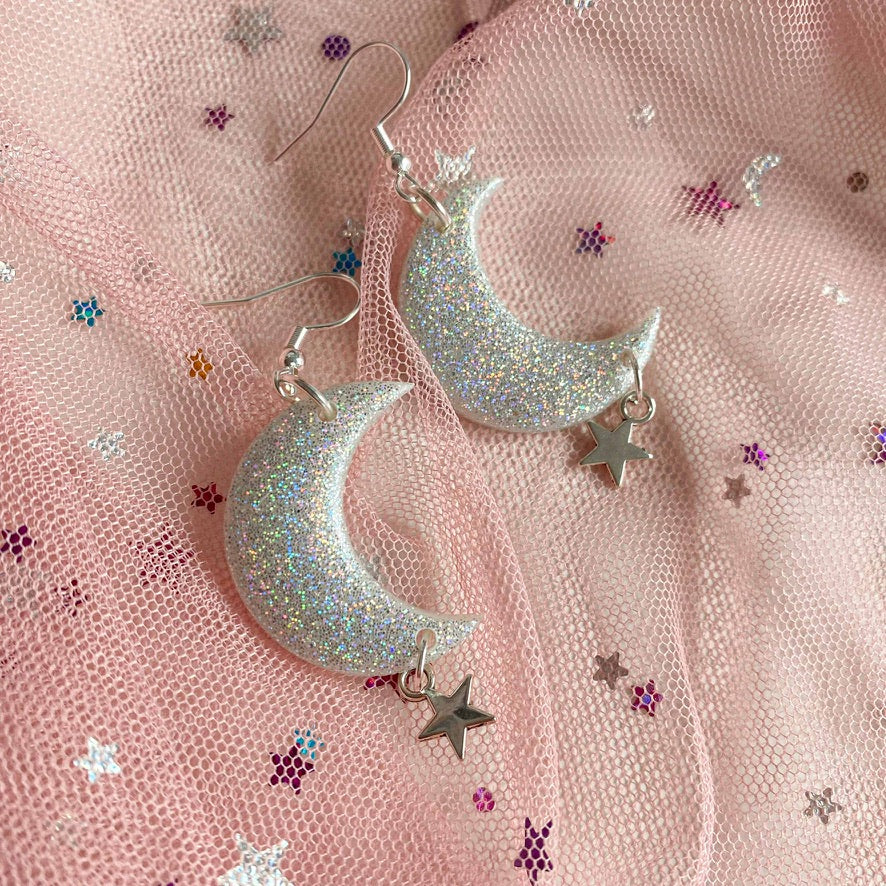 Silver Holographic Lunar Moons