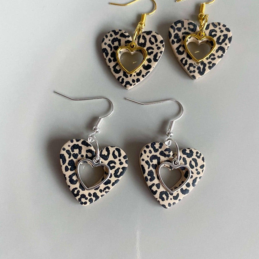 Leopard Hollow Hearts with Charms