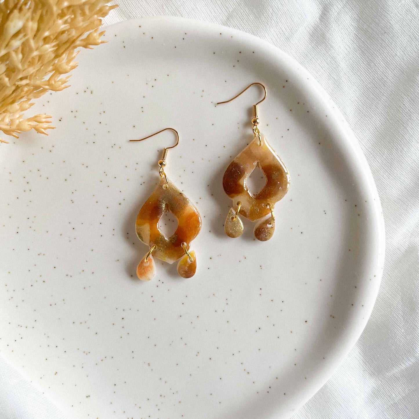 Ornate Drops in Lilac and Gold Tortoiseshell - 2