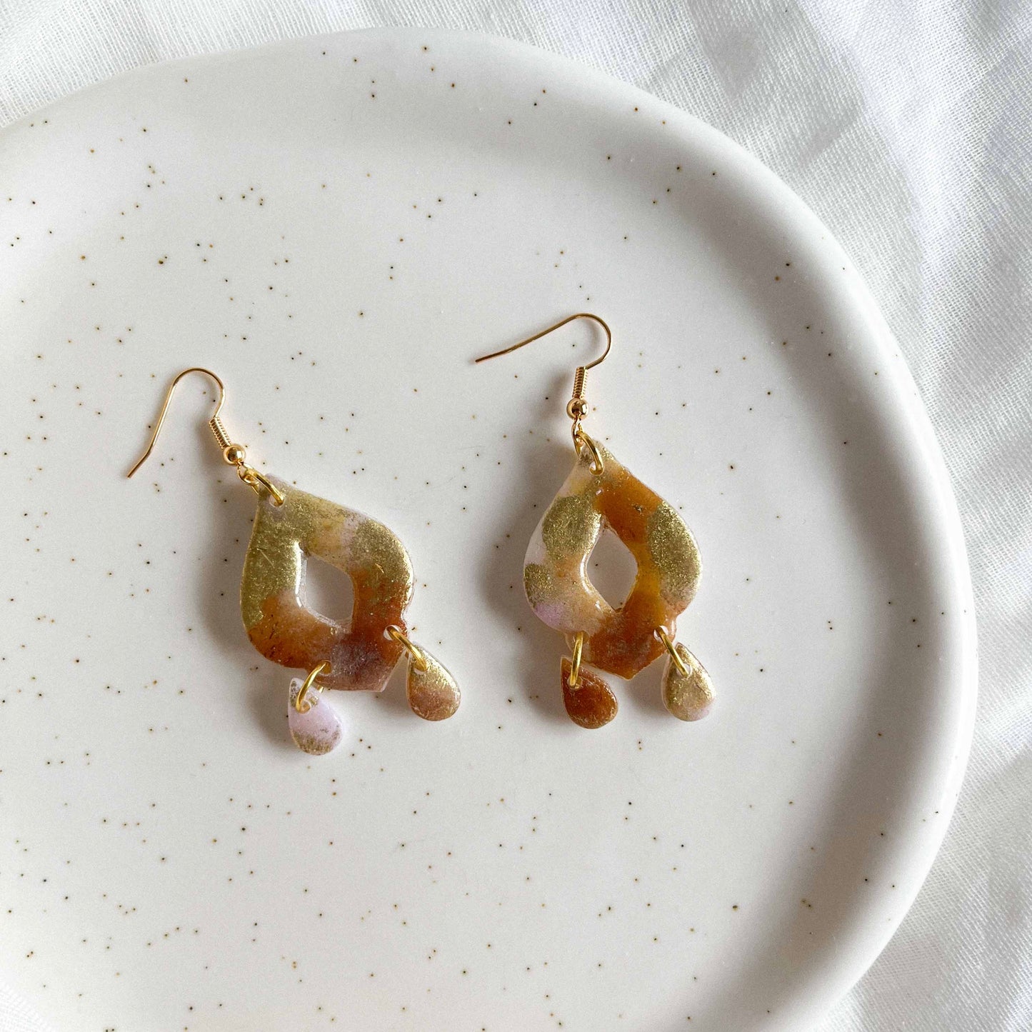 Ornate Drops in Lilac and Gold Tortoiseshell - 1