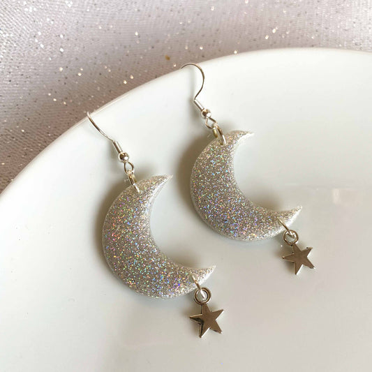 Silver Holographic Lunar Moons