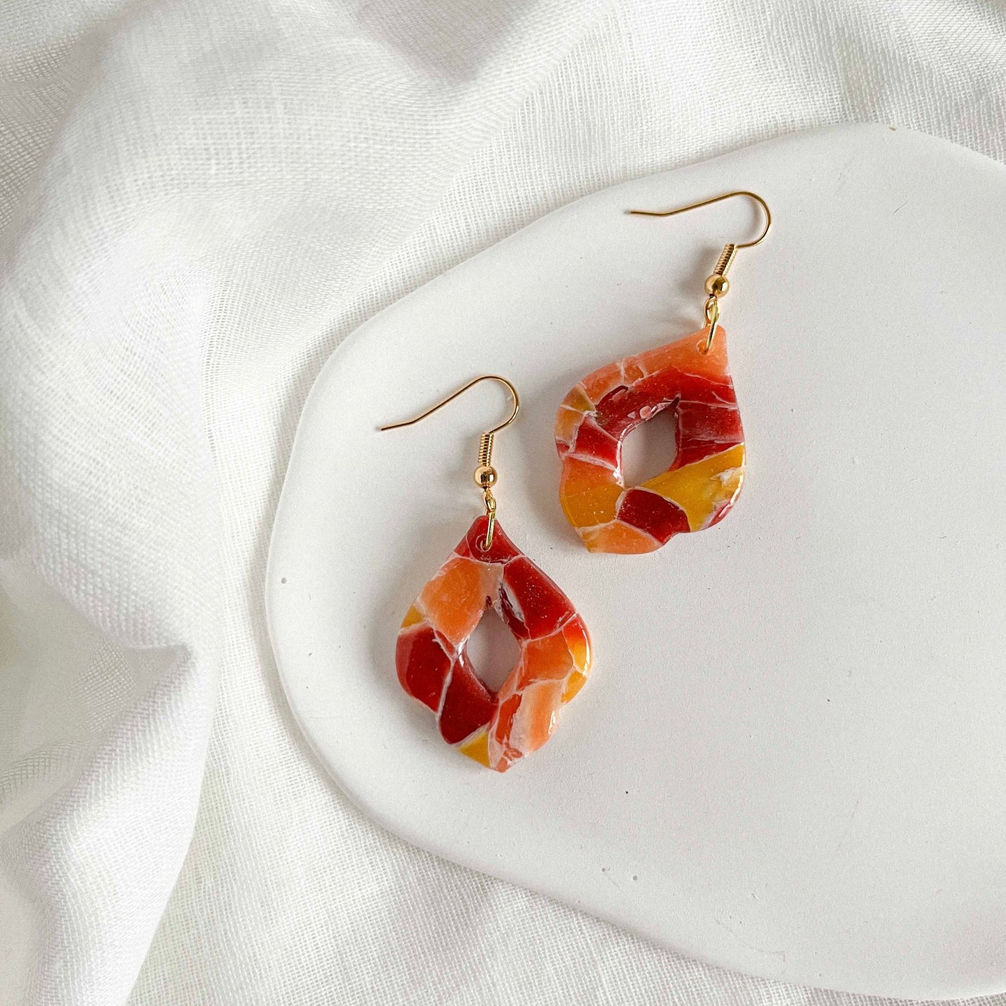 Ornate Drops in Orange Mix Quartz