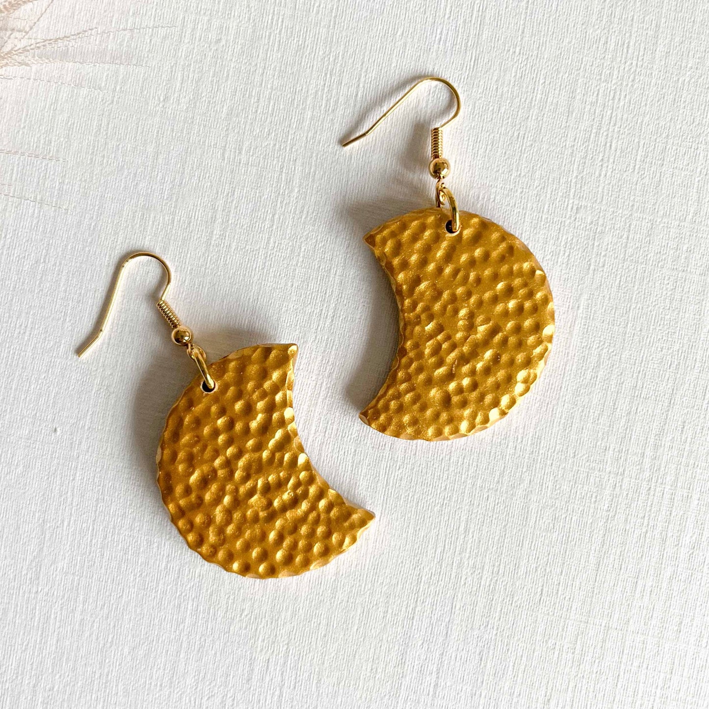 Hammered Gold Crescent Moons