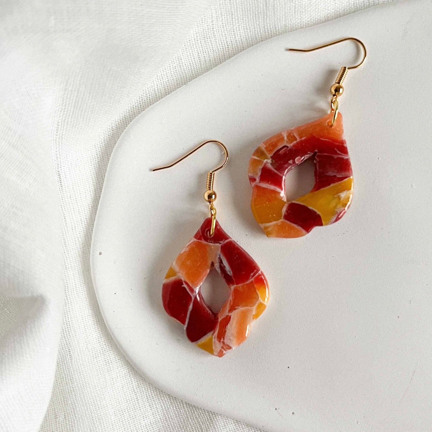 Ornate Drops in Orange Mix Quartz