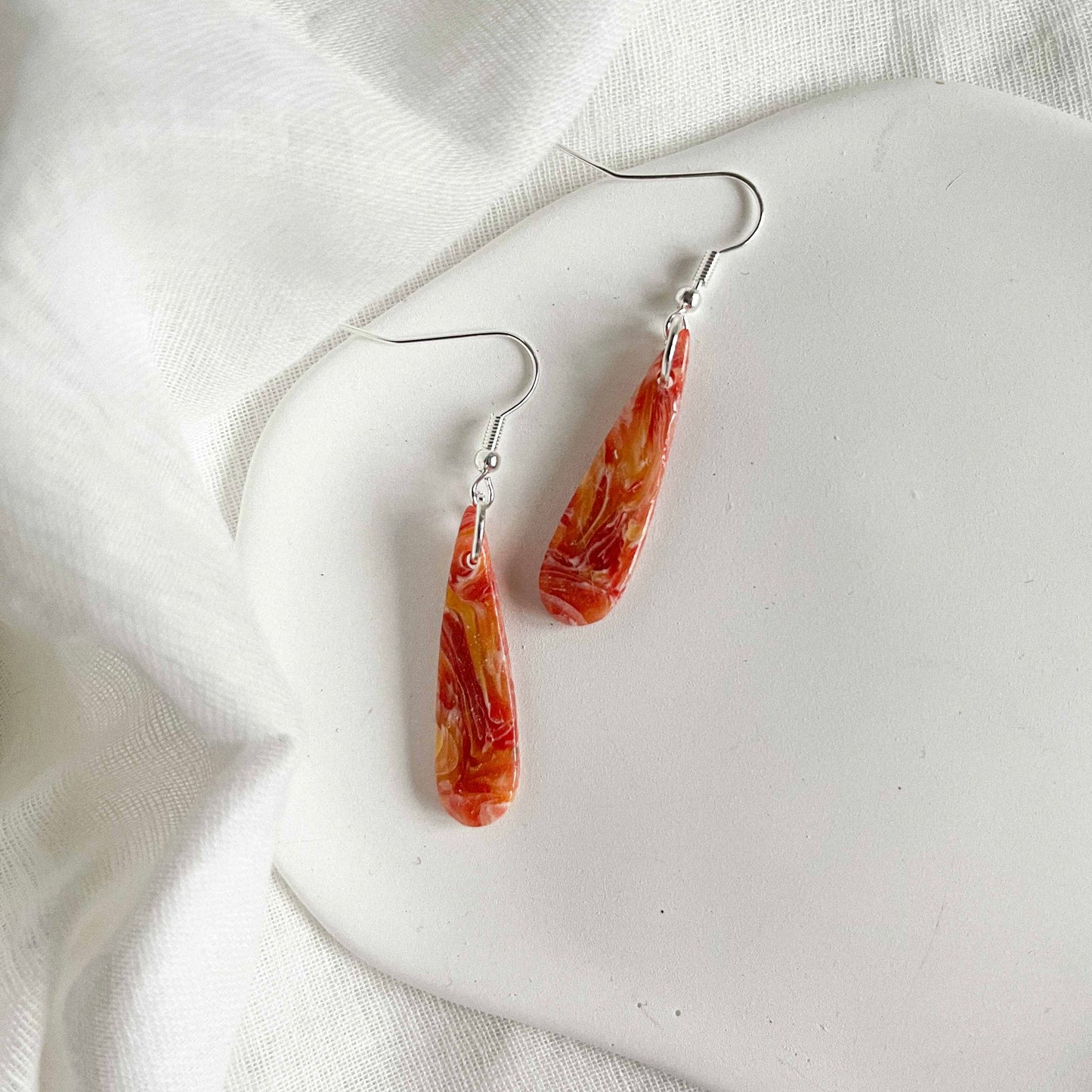 Small Droplets in Red and Orange Marble - 1