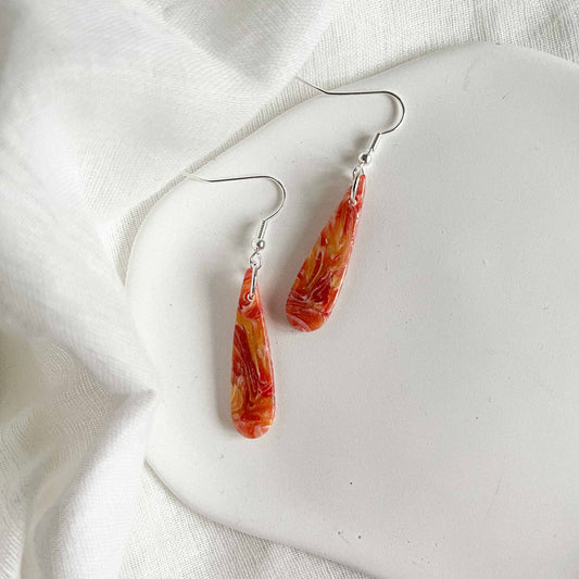 Small Droplets in Red and Orange Marble - 1